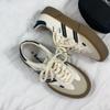 Мода Новые Женские Черно-Белые Кеды на Платформе из Холста Кроссовки На шнуровке Удобная Обувь Модная Уличная Универсальная Спортивная Вулканизированная Обувь