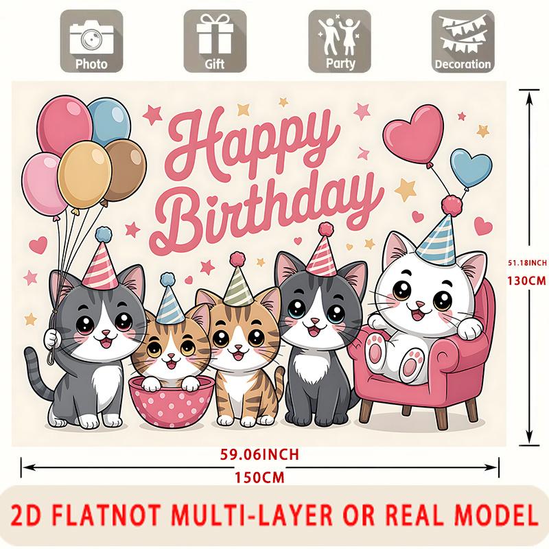 Party Backdrop Happy Birthday Birthday Confetti Photo Booth Background Wall Decor