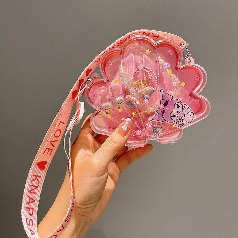 Детский милый мультяшный браслет-цепочка с подвесками-фруктами и Счастливым Драконом - Подарочная коробка на День Рождения