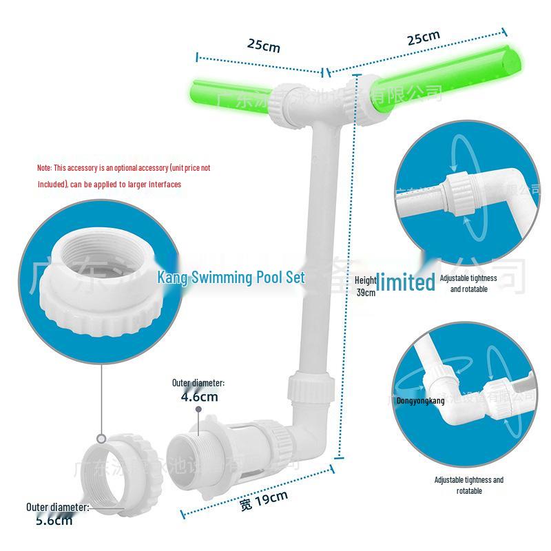 Регулируемый фонтан с двумя головками и флуоресцентной подсветкой для бассейнов и прудов с рыбами