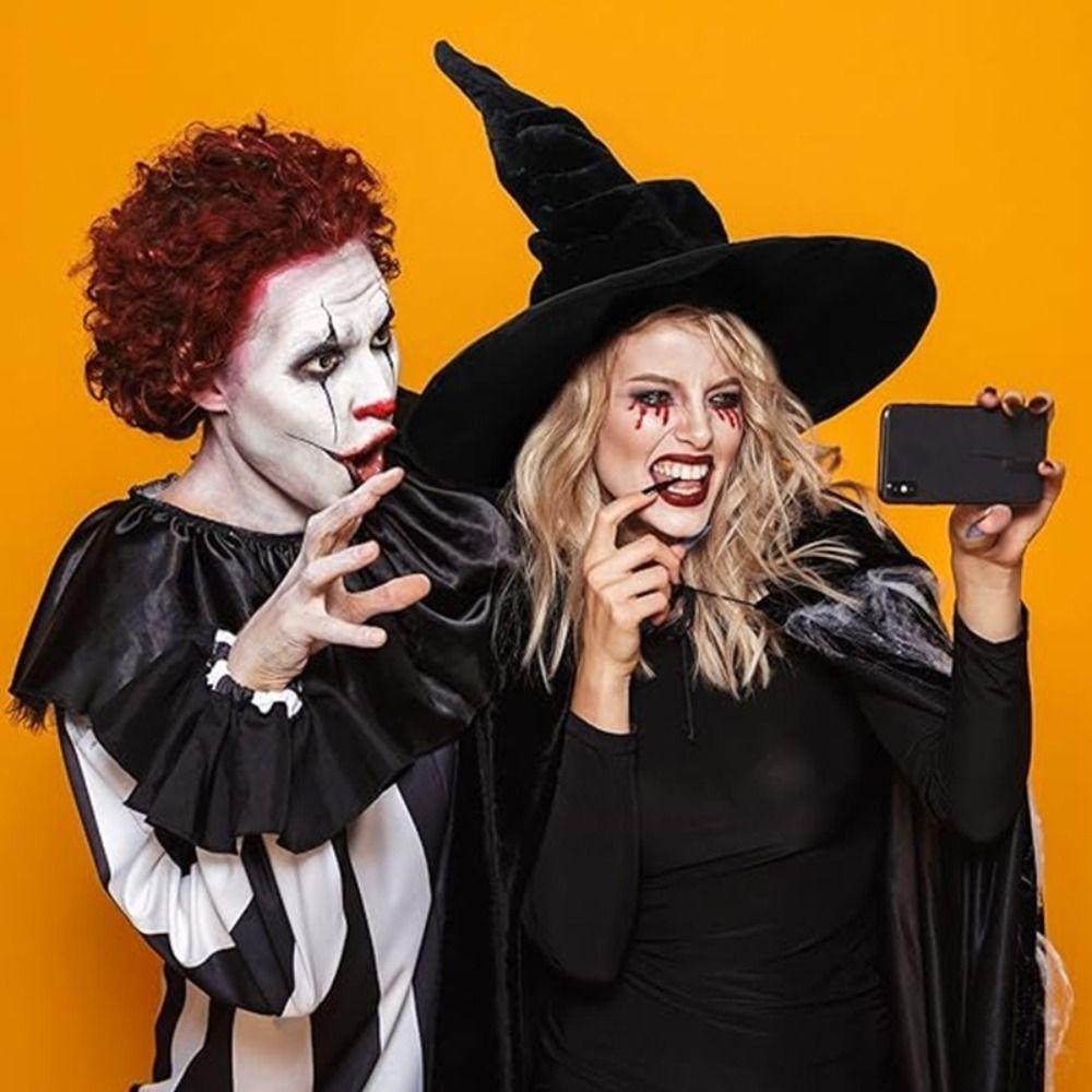 Headgear Wizard Black Hat Devil Cap Large Ruched Witch Hat Festivals Halloween Witch Hat  Adult