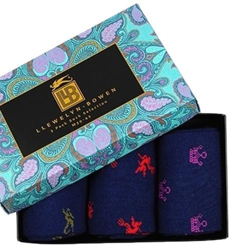 Laurence Llewelyn-Bowen Mens Repeat Print Socks (Pack of 3)
