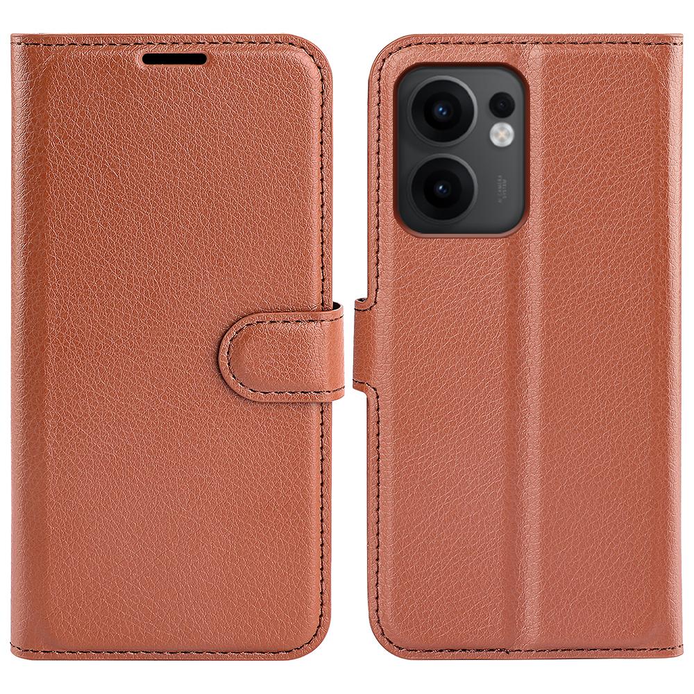 For Oppo Reno13 F 5G Case Litchi Texture Shockproof Leather Wallet Phone Cover
