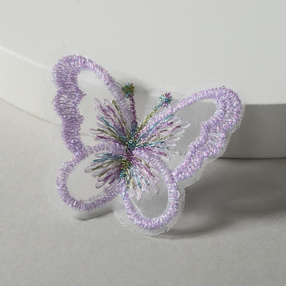 20Pcs Single Layer Golden Thread Butterfly Appliques Bridal Hair Accessories