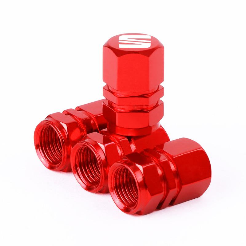 EJJG2 Car Tire Valve Tyre Caps Hexagonal Covers Shape Dust Valve For Seat Leon Ibiza Alhambra Exeo Altea Arona Mii IBL Car Accessories