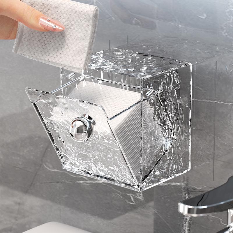 Настенный перфорированный ящик для хранения в ванной комнате с откидным зеркалом и пыленепроницаемым держателем для ватных палочек.