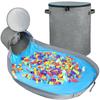 LANDICI Toy Storage Box + Play Mat Children's Toy Storage, Foldable, Toy Storage Bag, Diameter 140cm, Lego Mat, Baby Toy Storage Bag, Block Storage,