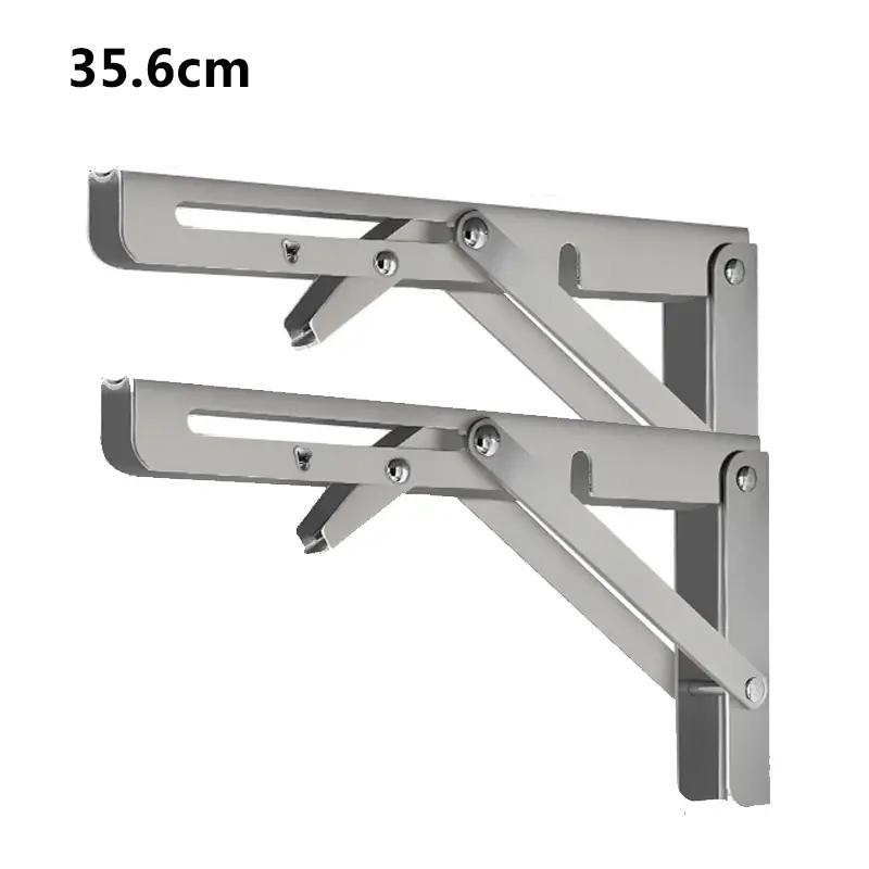 2Pcs Triangle Folding Angle Bracket Heavy Support Adjustable Wall Shelves Mounted Bench Table Shelves Home Hardware with Screws