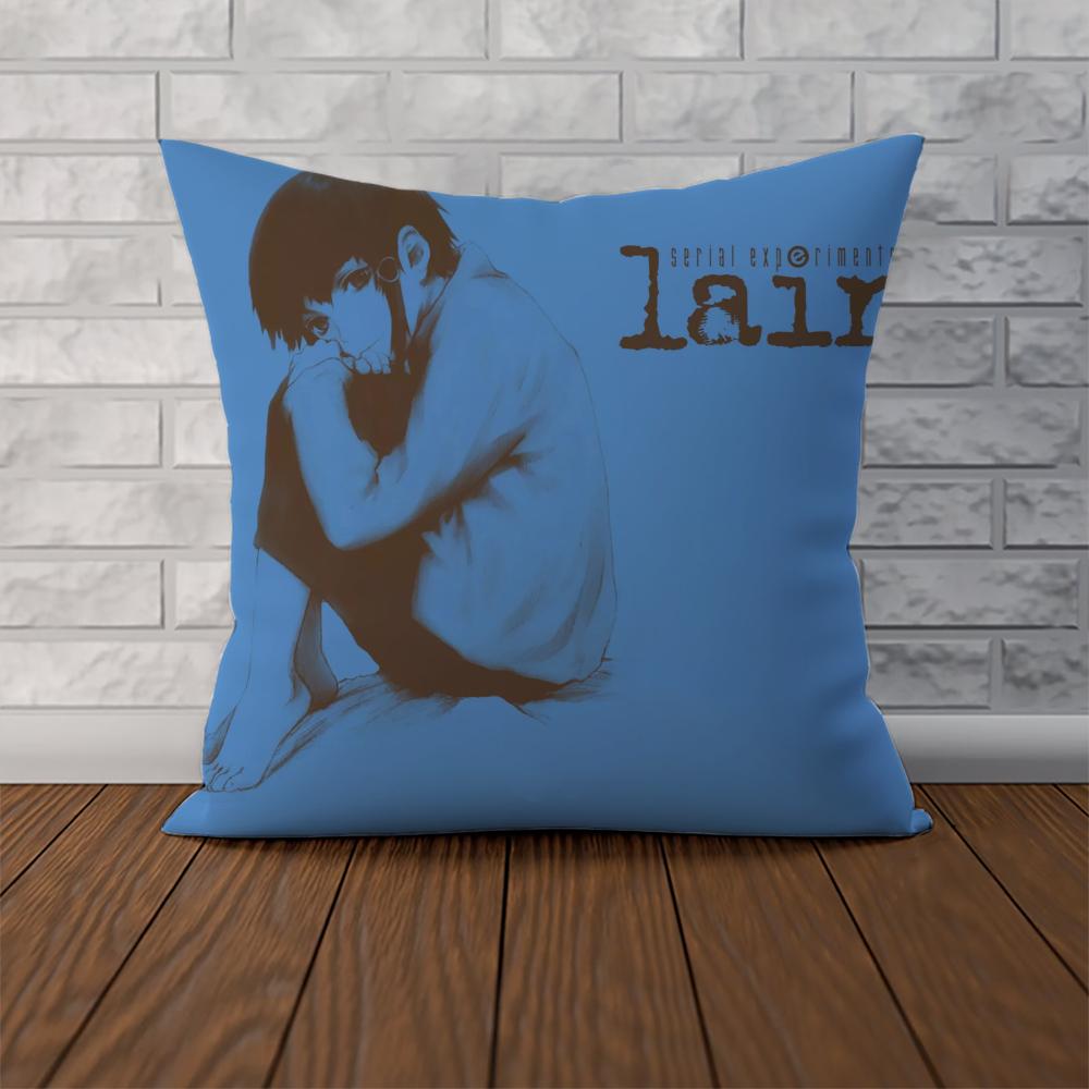 Подушка с принтом Serial Experiments Lain для автомобиля, дивана, декоративная, для дома, двусторонняя, плюшевая, квадратная, наволочка