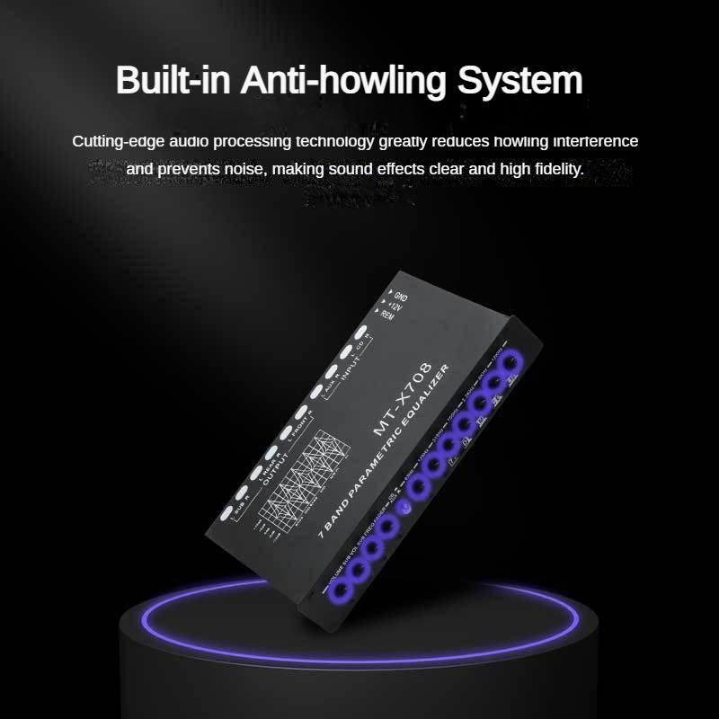 Портативный 7-полосный параметрический эквалайзер Автомобильный аудио Эквалайзер Настройка Кроссовер Усилитель Сабвуфер Усилитель мощности 18.5*11*3см