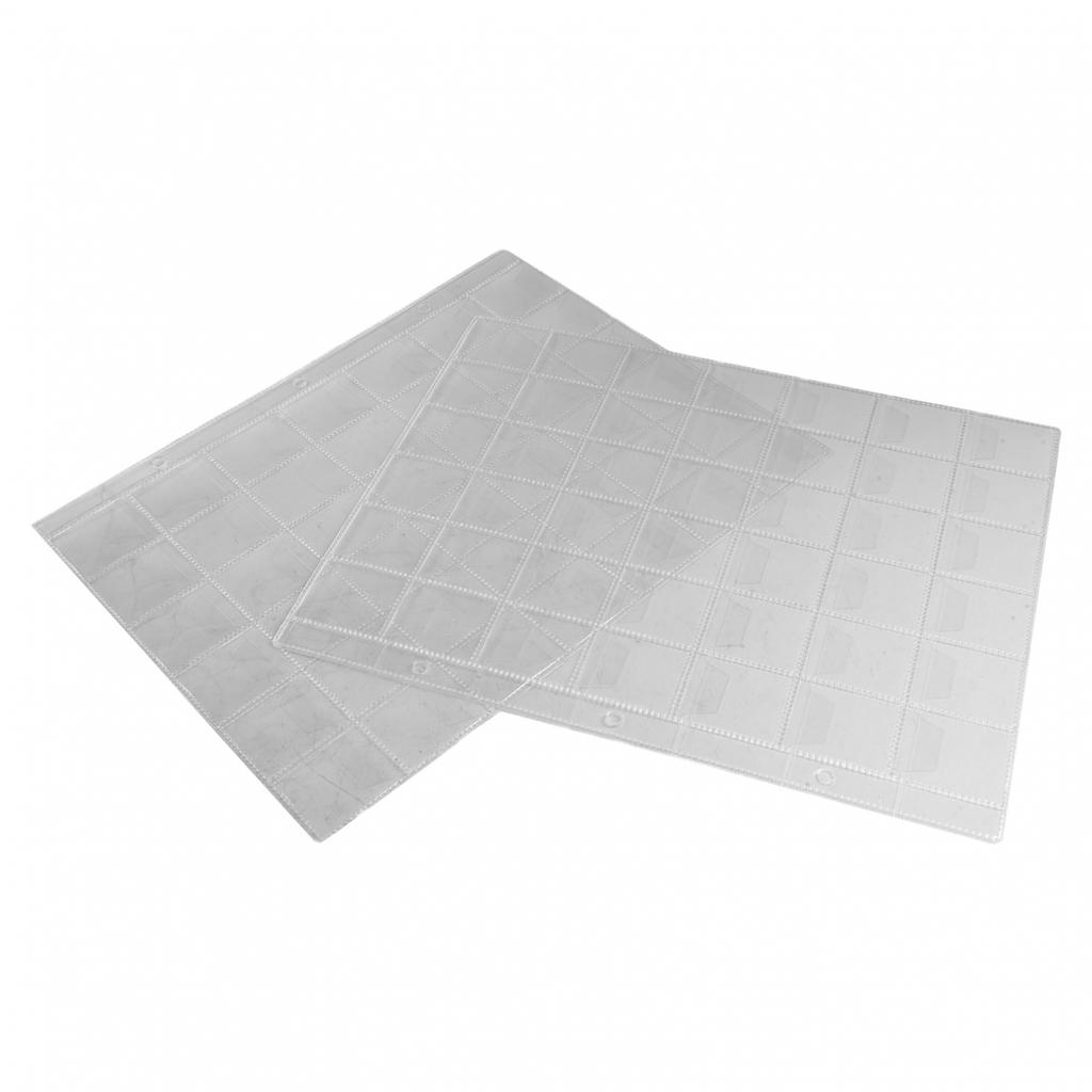 Хранение коллекции монет 10 прозрачных пластиковых листов-вкладышей 42 кармашка-держателя