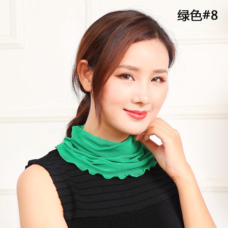 Шарф женский пуловер шейный платок украшение весна и осень теплый искусственный воротник шейный позвоночник шелковый шарф сетчатый квадратный танец шарф