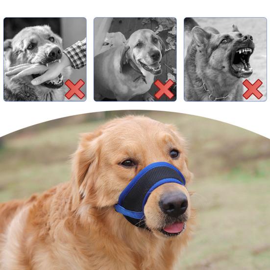 Dog Mouth Cover Adjustable Dog Puppy Breathable Mesh Face Protector Muzzle Pet
