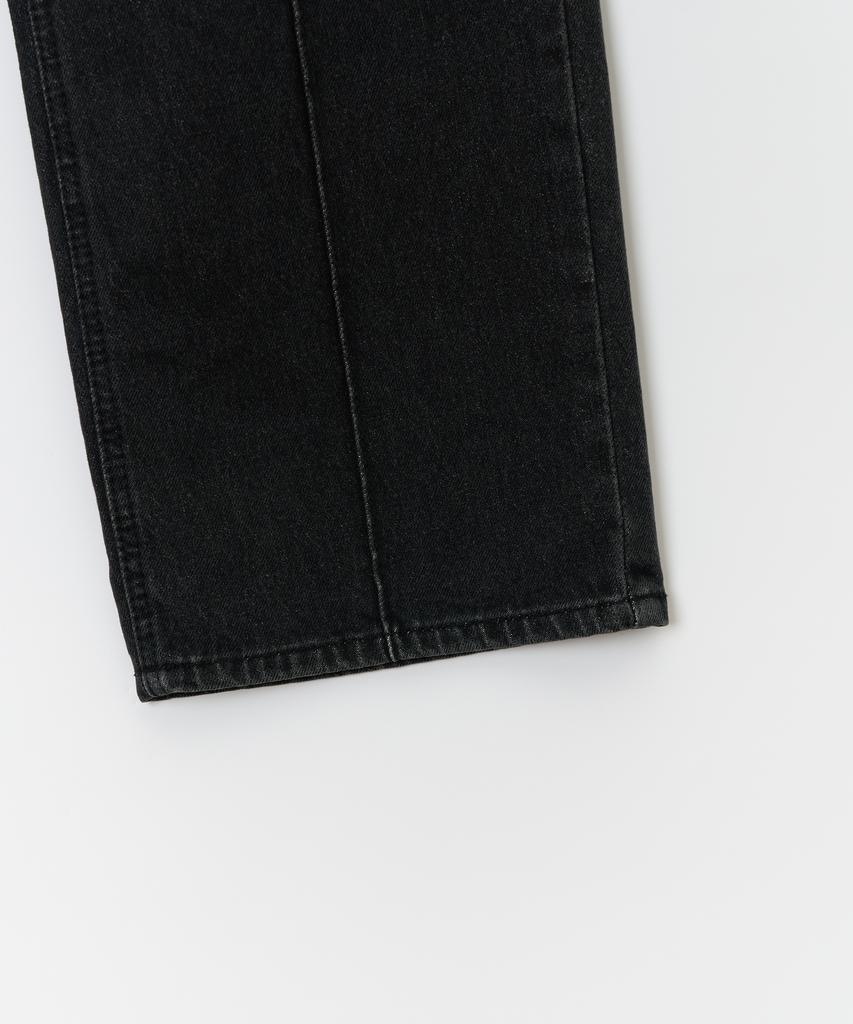 JBYRARA Pintuck Detail Straight Fit Denim Pants_Black