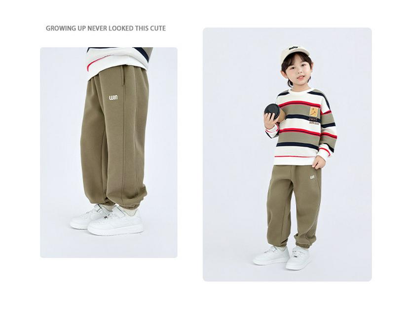 Модные вышитые спортивные штаны для мальчиков 2025: Весенне-осенние модные длинные брюки, повседневные брюки в корейском стиле с однотонным принтом букв