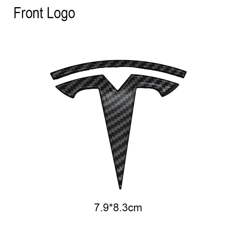 UBLM4 3D ABS Car Front Head Hood Emblem Rear Trunk Badge Sticker For Tesla Model 3 Model Y Replacement Decoration Decals Accessories