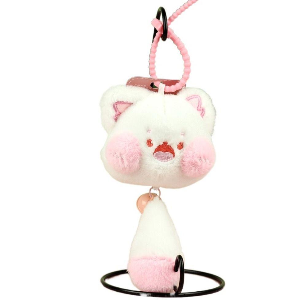 PP Cotton Cat Plush Keyring Long Tail Plush Cat Doll Pendant Plush Cat Keychain Bag Pendant