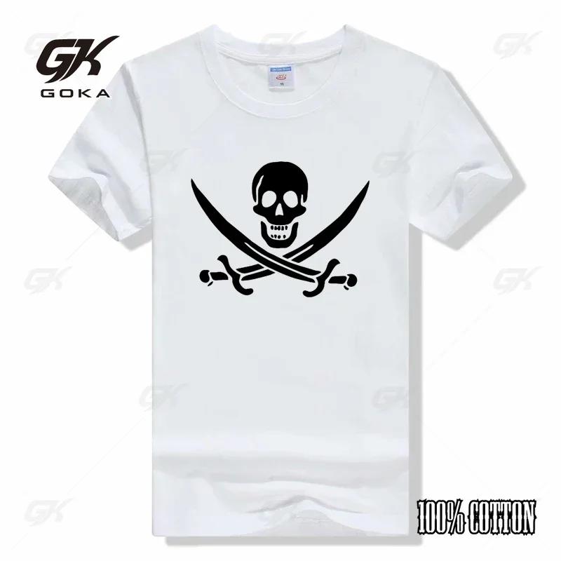 Калико Джек Меч Пиратский Флаг Jolly Roger Графическая Футболка Jolly Roger Пиратский Флаг футболка возвышенная футболка Футболка с коротким рукавом