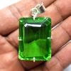 Guaranteed 925 Sterling Silver Pendant Topaz Emerald 87.23 Ct Precious Gems My-373-k