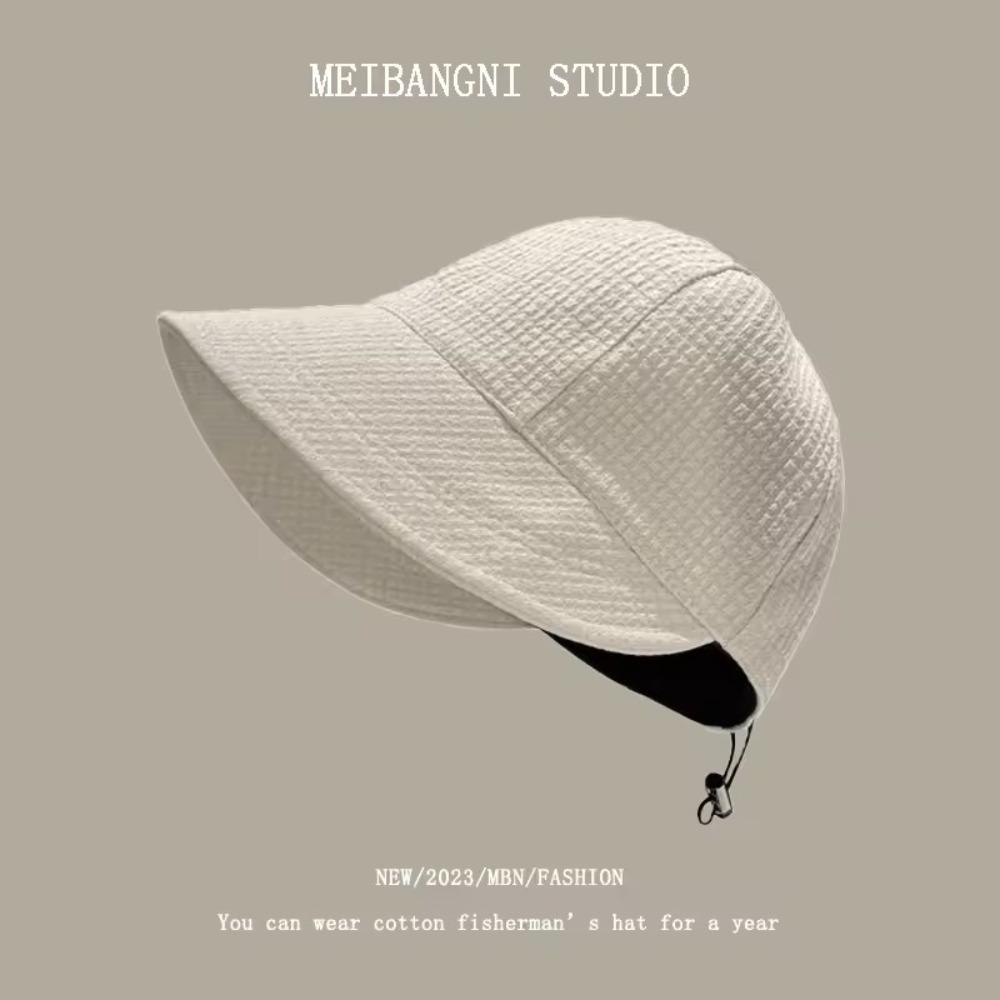 Waffle Sun Hat Foldable Peaked Cap Casual Fisherman Cap  Summer