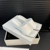 Женские тапочки 2025 Лето Новые кожаные тапочки Тапочки на танкетке для женщин С открытым носком Высокие каблуки Сандалии Mujer
