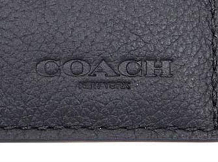 Кошелек F23845 Черный BLK Кошелек из телячьей кожи с тремя отделениями [Coach] (Трехстворчатый кошелек) Мужская Женская [Продукт Outlet] [Бренд] [Товар]