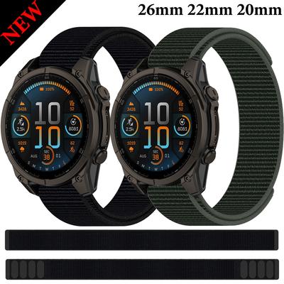 26 мм 22 мм 20 мм Нейлоновый ремешок на липучке для Garmin Fenix 8 Спортивный браслет Наручный ремешок Fenix E 7X Enduro3/Quatix7 Pro Forerunner 965