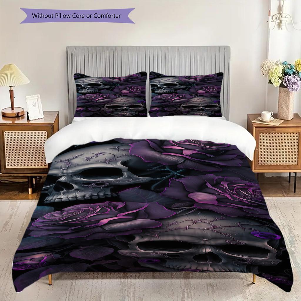 Raven Skull Fantasy Set Threepiece Set 1 Duvet Cover 2 Pillowcase Without Core Soft And Comfortable Bedding Set Christmas Birthday Gift
