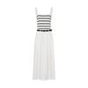 MO&Co. Nautical Striped A-Line Vest Dress with Belt