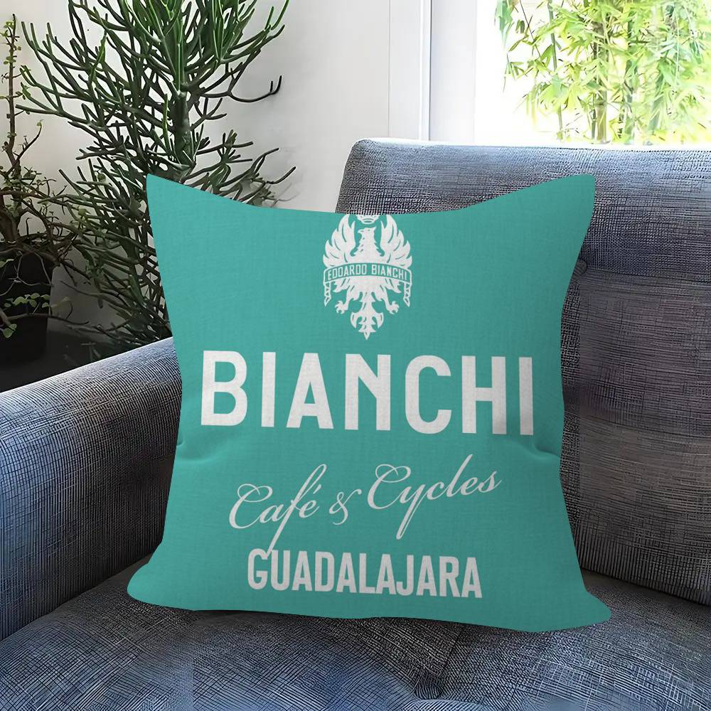 BBBianchiS Bike Logo Cushion Cover Pillowcase Upholstery Sofa Throw Pillow Home Decor Pillowcas