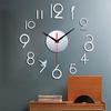 Безрамные DIY настенные немые часы 3D зеркальная поверхность стикер домашний офисный декор