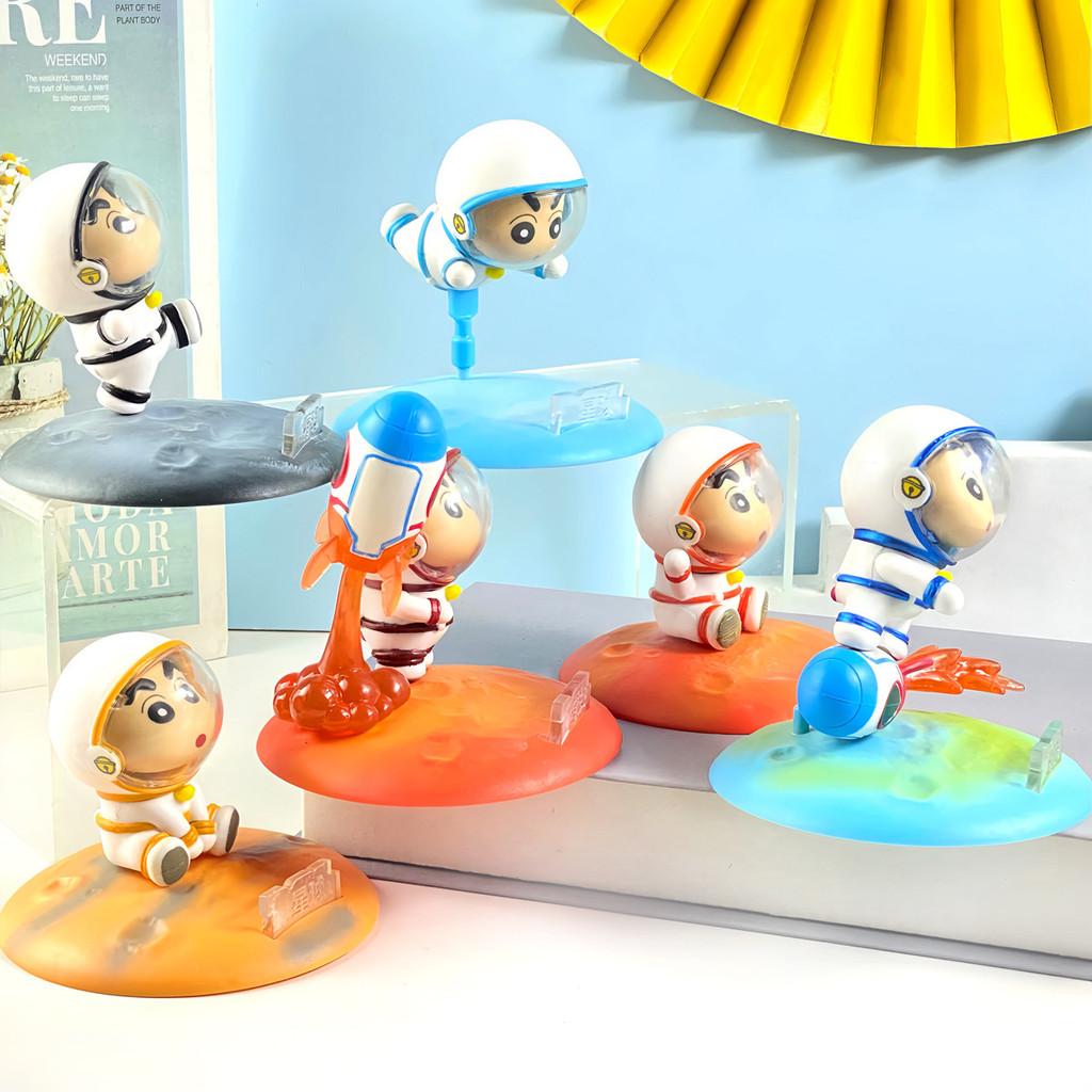 Adorable 6 Piece Space Themed Pvc Figure Set Featuring Cartoon Character Models