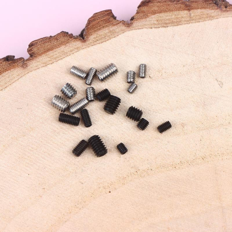 500 шт. M2.5 M3 M4 DIN913 Нержавеющая сталь 304 Черный Шестигранный Гексагон Socket Allen Плоский Конец Установочный Винт Набор Винтов Коробка