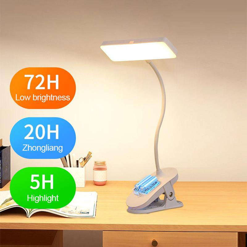 LED Table Light tri- Level Adjustable Light Office Lights Dormitory Bedroom Learning Eye Protection Foldable Clip Desktop lamp