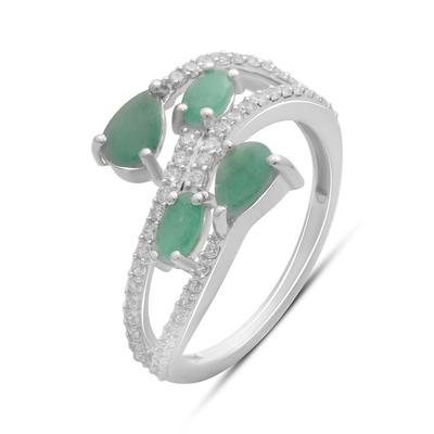 Серебряное кольцо с натуральным изумрудом 1.792ct, вес изделия 2,69 гр (2179955)