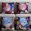 Аниме ReZero: Жизнь с нуля Наволочка Премиум-комфорт Двусторонняя наволочка - Дизайн "Два в одном" для любой комнаты и салона автомобиля