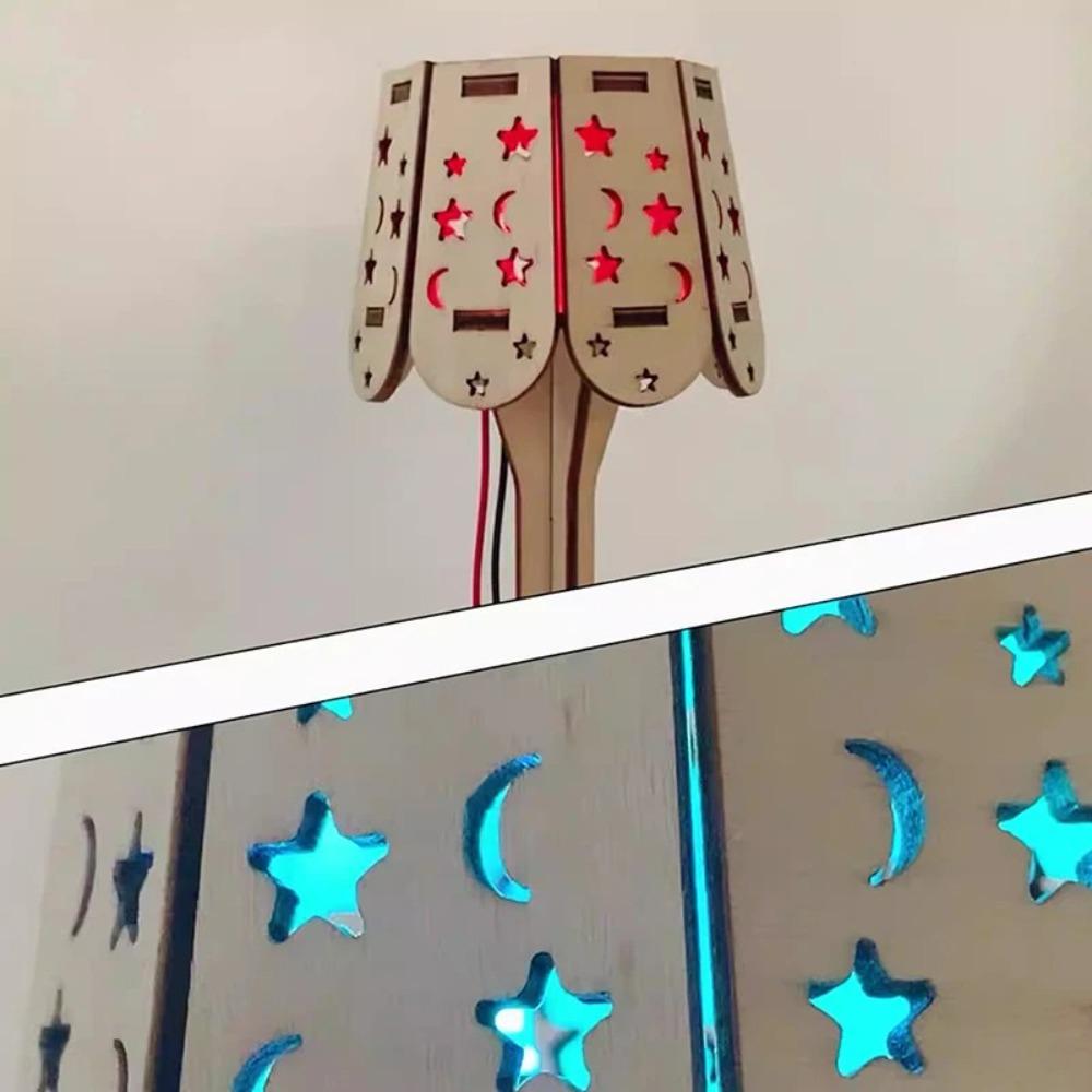 Assembly Model Set Building Model Kits Wooden Light-controlled Lamp Wooden Puzzle Games Home