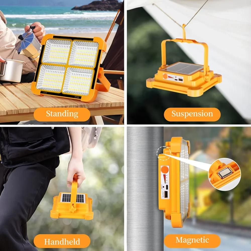 Outdoor Solar Portable Lantern Lamps  Solar Led Camping Light Power Tent Light Emergency Flashlight USB Rechargeable Led Lamp