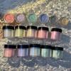10pcs/Set Holographic Aurora Nail Glitter Powder Multicolor Rubbing Mirror Dust Pigment Iridescent DIY Nail Art Decorations 10g