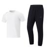 Lightweight Moisture-Wicking Short Sleeve T-Shirt Breathable Quick-Dry Solid Color Long Pants Casual Sports Set ATSV597-1+AYKU835-1