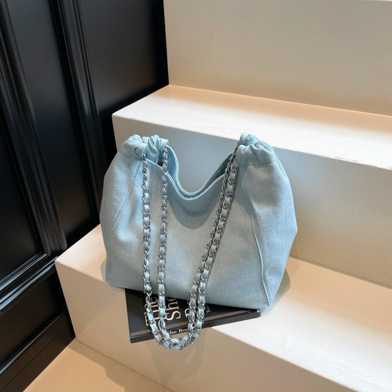 Женская легкая тканевая сумка большой вместимости, новая модель класса осень-зима, на плечо, сумка-мессенджер, сумка-тоут на цепочке