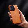 For iPhone 16 Pro Case Calf Texture PU Leather Hard PC Protective Phone Cover