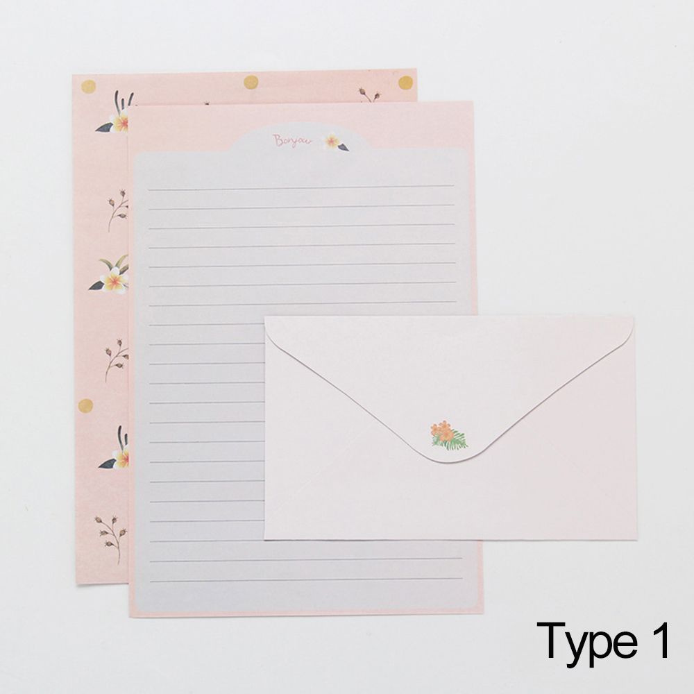 Printing Floral Pattern Variety Designs Writing Paper 6PCS Letter Stationery With Envelopes 3PCS