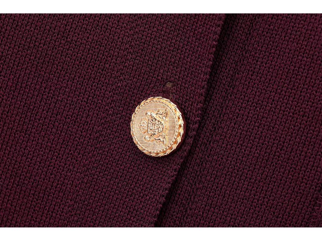 Женский однобортный вязаный кардиган с круглым вырезом в европейском и американском стиле - модный универсальный дизайн, модель #1822106