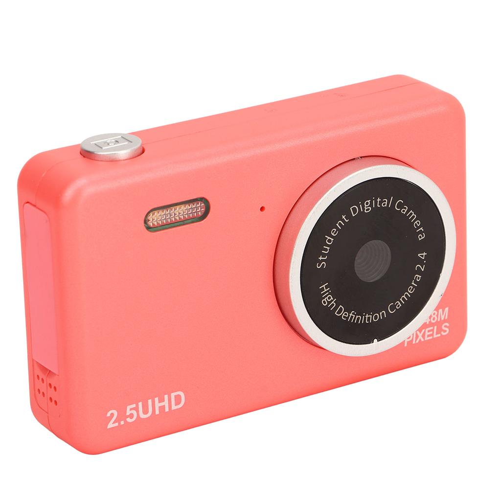 2.5K HD Selfie Camera 8 Times Zoom Automatic Light Sensitivity Compact Cute Dual Lens Digital Camera for Student Pink