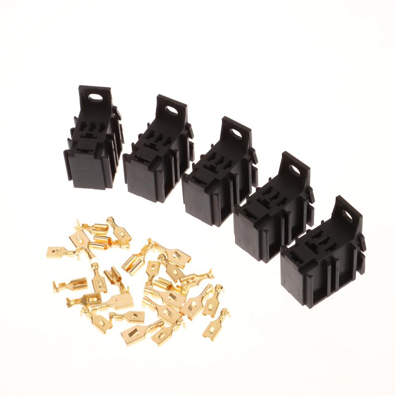 5 комплектов/лот аксессуары для самостоятельного изготовления автомобильное реле разъем гнездо без провода с клеммой модифицированный нейлон огнестойкий