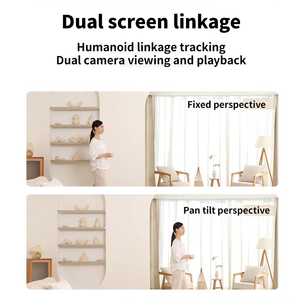 Xiaomi Смарт-камера C500 с двумя объективами PTZ, 360°, распознавание лиц и домашних животных, 4 миллиона пикселей, полноцветное ночное видение, WiFi 6 для приложения MiHome