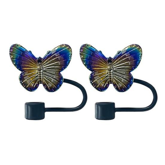 2 шт. Насадки-бабочки на соломинку 10 мм для стакана 30/40 унций, многоразовая соломинка для питья
