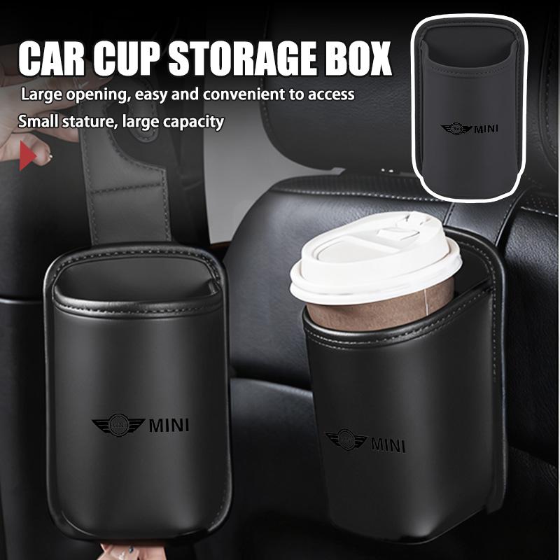 Car Leather Cup Holder Hang Drink Storage Box Accessories For MINI Cooper R55 R56 R57 R58 R59 R60 R61 JOHN COOPER WORKS pwaxk99