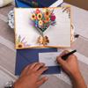 For Mom&Wife Mother's Day Teacher's Day Flower Greeting Cards Pop Up Blessing Card 3D Bouquet Card